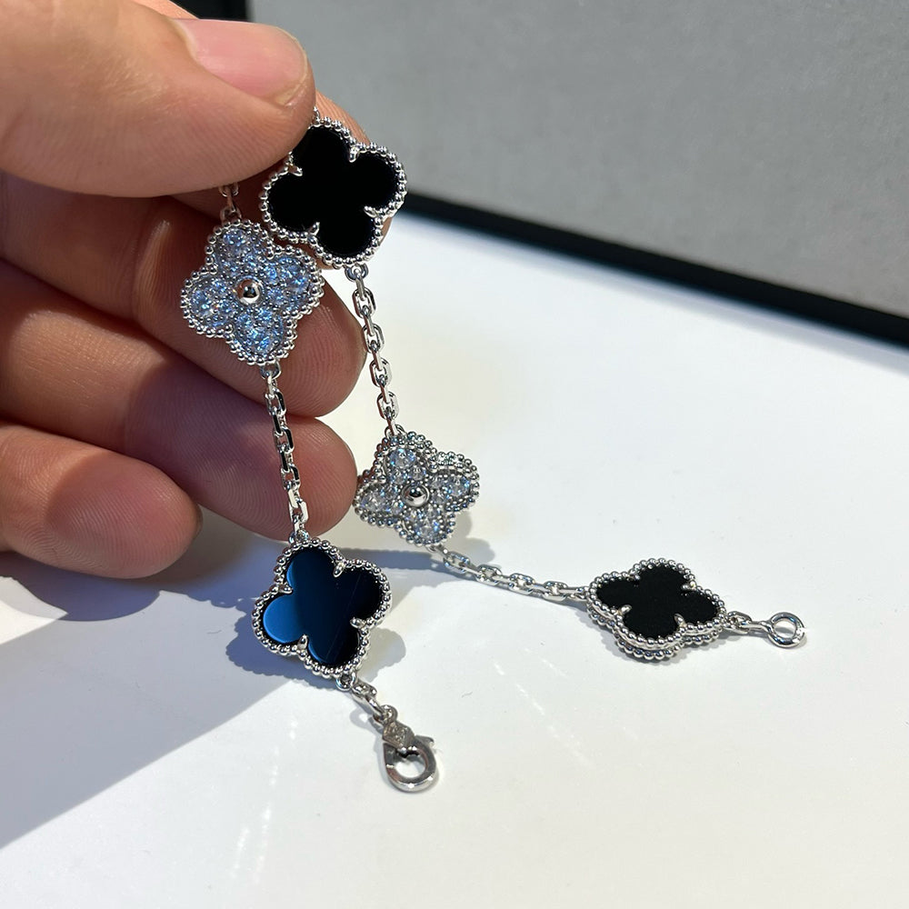 [✨Rose💎] CLOVER 5 MOTIF ONYXS BRACELET COLLECTION