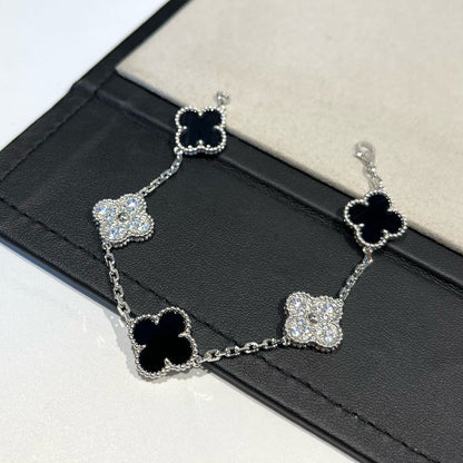 [✨Rose💎] CLOVER 5 MOTIF ONYXS BRACELET COLLECTION