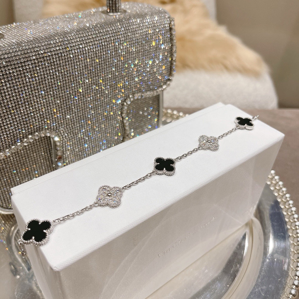 [✨Rose💎] CLOVER 5 MOTIF ONYXS BRACELET COLLECTION
