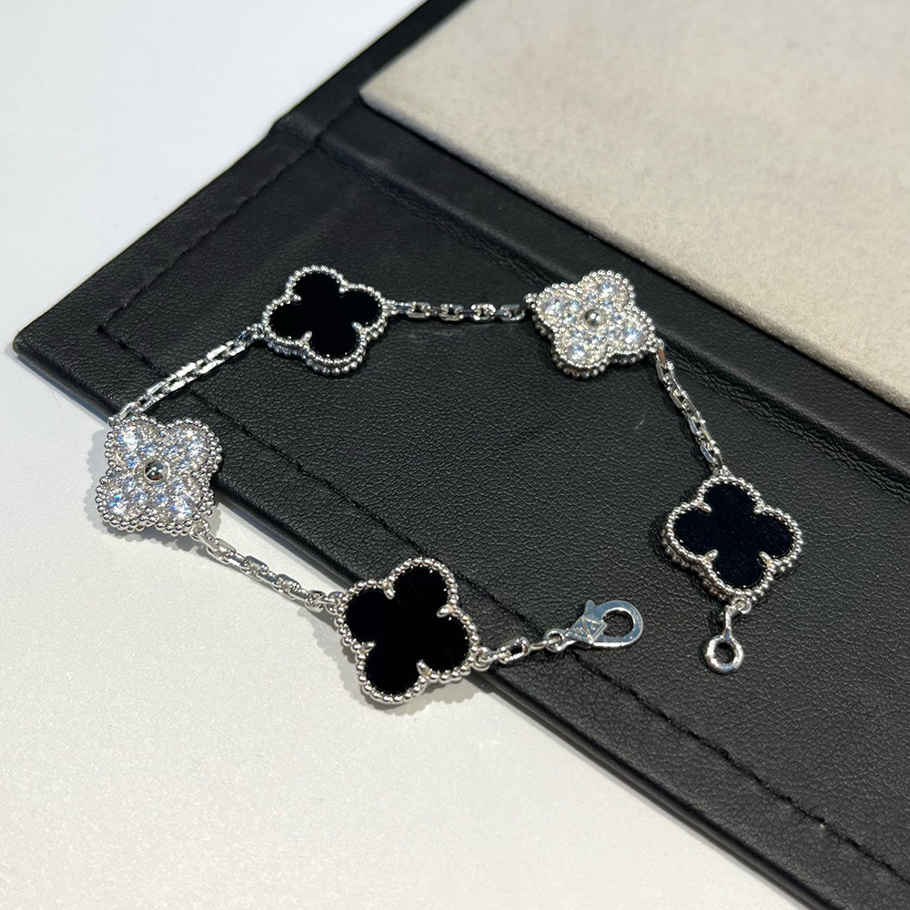 [✨Rose💎] CLOVER 5 MOTIF ONYXS BRACELET COLLECTION
