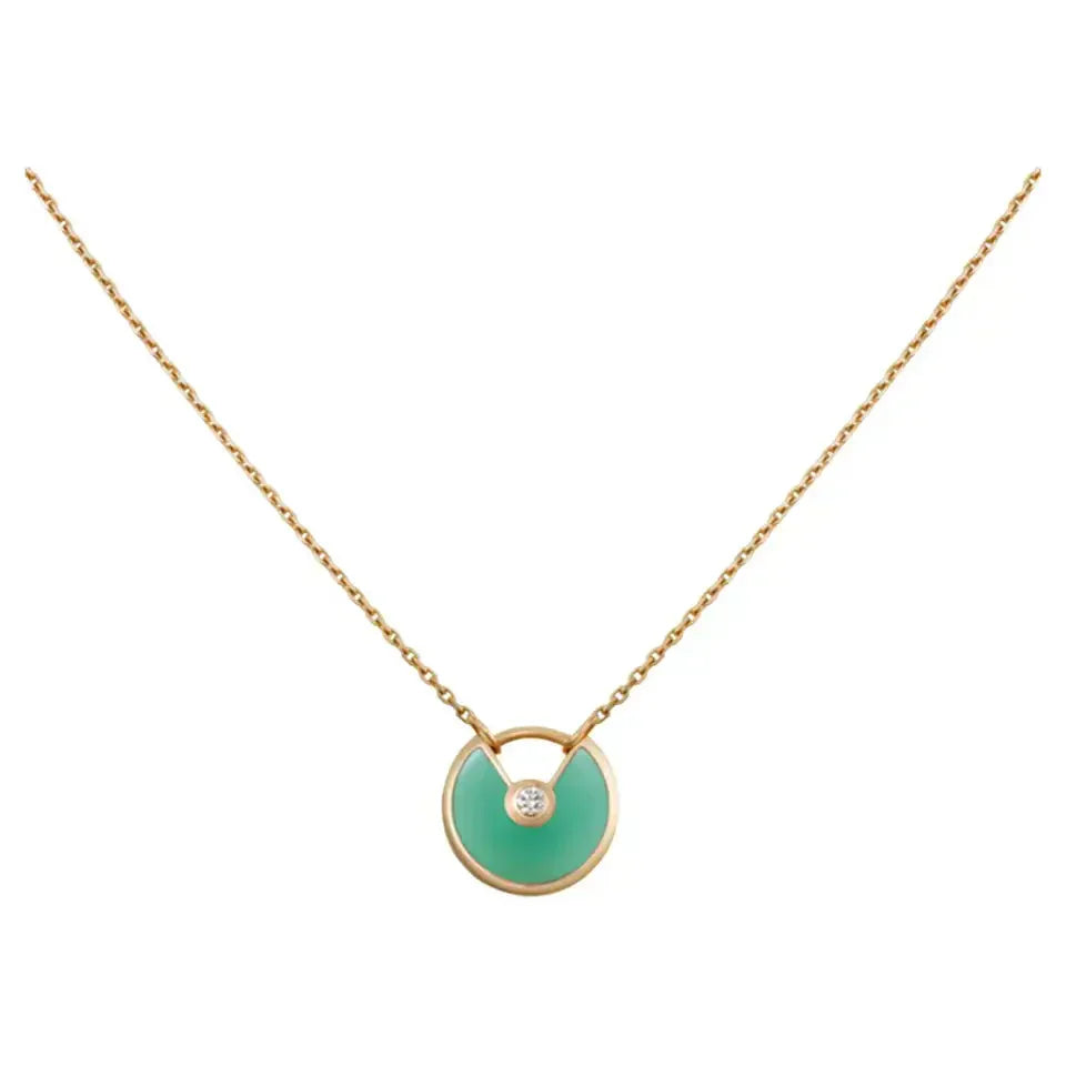 [✨Rose💎]AMULETTE GOLD MALACHITE NECKLACE