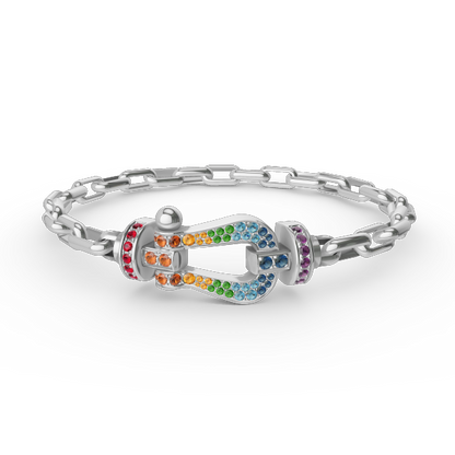 [✨Rose💎]FORCE LARGE HORSESHOE CLASP  METAL BRACELET