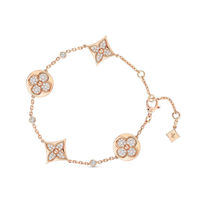[✨Rose💎]✨Rose💎 AND SUN 4 MOTIFS GOLD DIAMONDS BRACELET