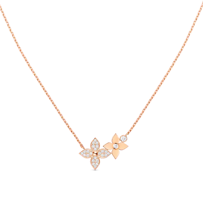 [✨Rose💎]STAR BLOSSOM NECKLACE PINK GOLD DIAMONDS
