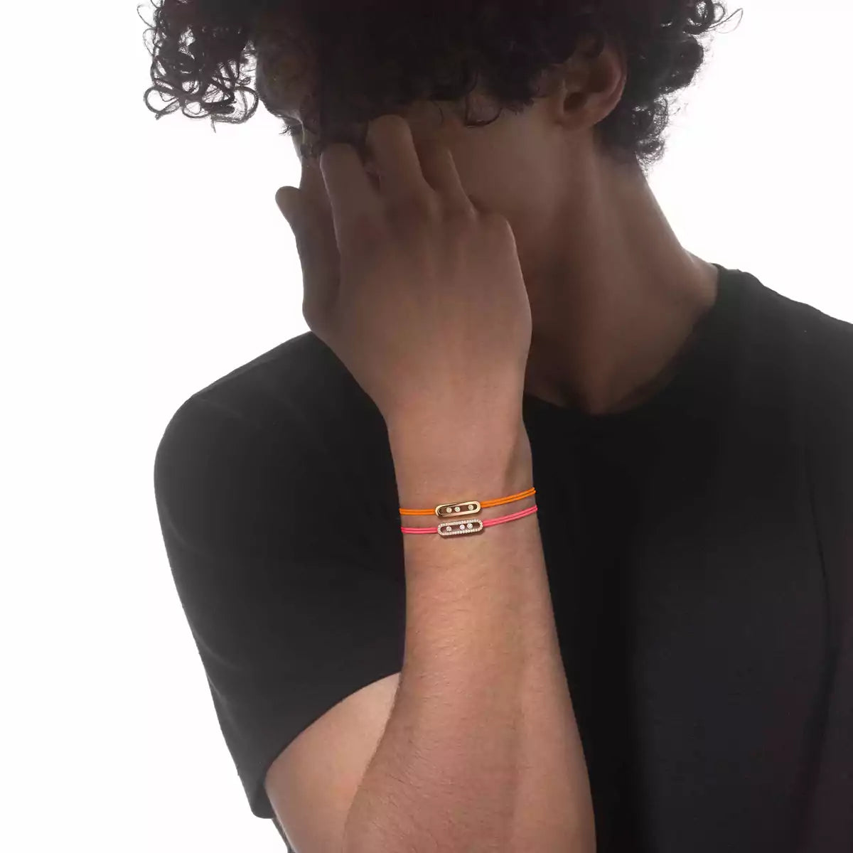 [✨Rose💎]Messika Care(s) pink cord pav茅 bracelet