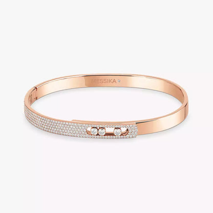 [✨Rose💎]Move Noa Rose Gold Pav茅 Diamond Bangle Bracelet