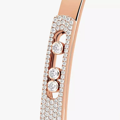 [✨Rose💎]Move Noa Rose Gold Pav茅 Diamond Bangle Bracelet