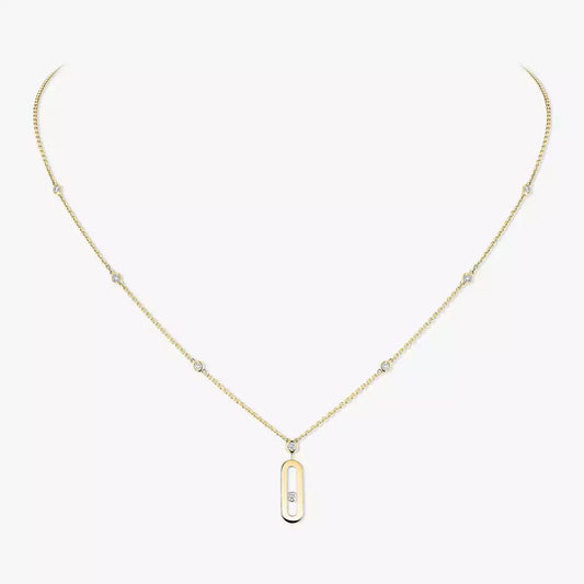 [✨Rose💎] Move Uno Gold Diamond Long Necklace