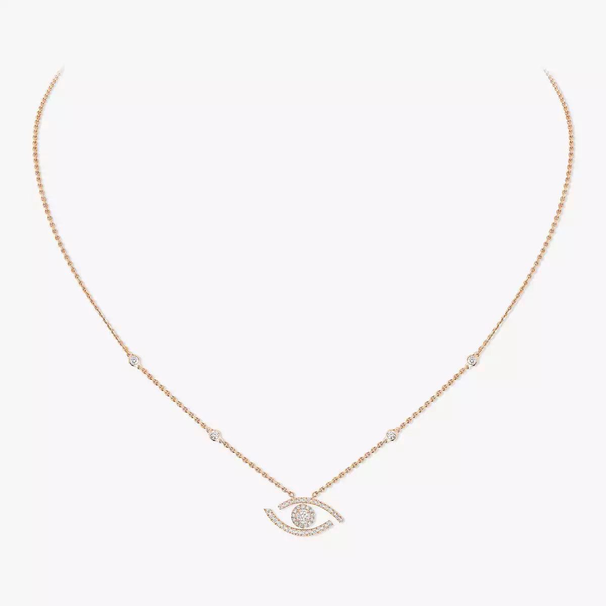 [✨Rose💎]Pave_ Diamond Necklace Lucky Eye