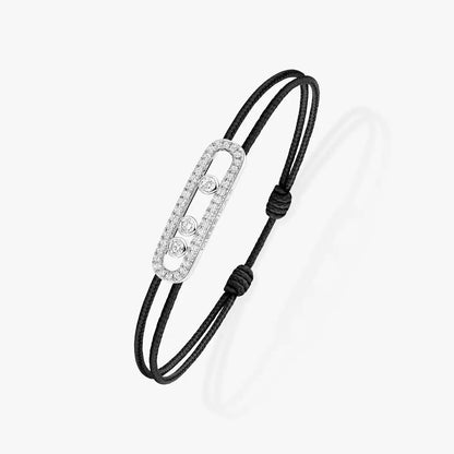 [✨Rose💎]Messika Care(s) pink cord pav茅 bracelet