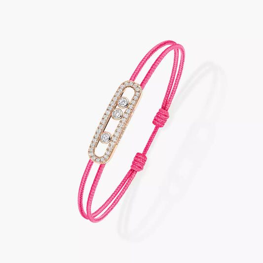 [✨Rose💎]Messika Care(s) pink cord pav茅 bracelet
