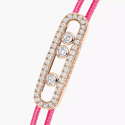 [✨Rose💎]Messika Care(s) pink cord pav茅 bracelet