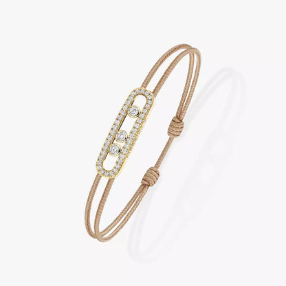 [✨Rose💎]Messika Care(s) pink cord pav茅 bracelet