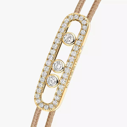 [✨Rose💎]Messika Care(s) pink cord pav茅 bracelet