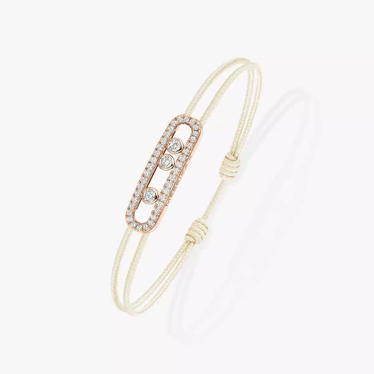 [✨Rose💎]Messika Care(s) pink cord pav茅 bracelet