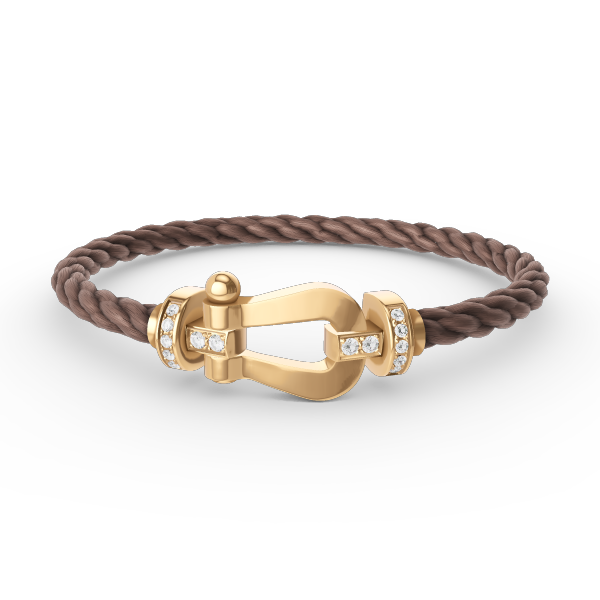 [✨Rose💎]FORCE LARGE HORSESHOE HALF DIAMOND BRACELET GOLD