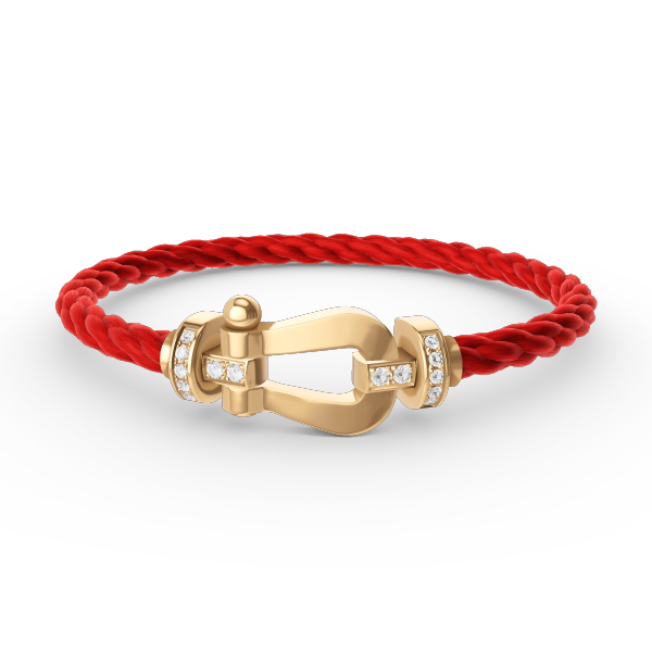 [✨Rose💎]FORCE LARGE HORSESHOE HALF DIAMOND BRACELET GOLD