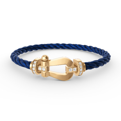 [✨Rose💎]FORCE LARGE HORSESHOE HALF DIAMOND BRACELET GOLD