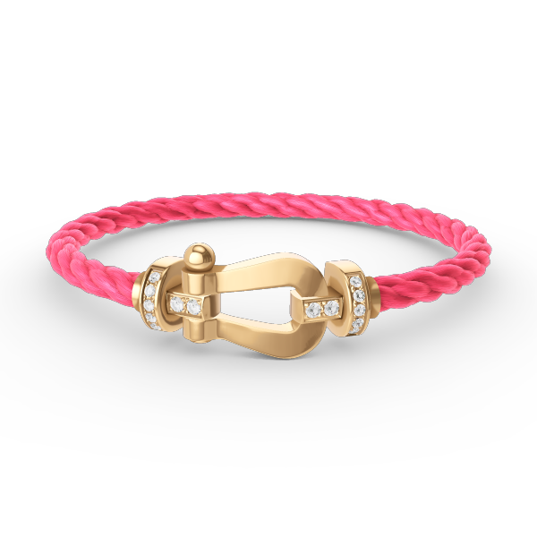 [✨Rose💎]FORCE LARGE HORSESHOE HALF DIAMOND BRACELET GOLD