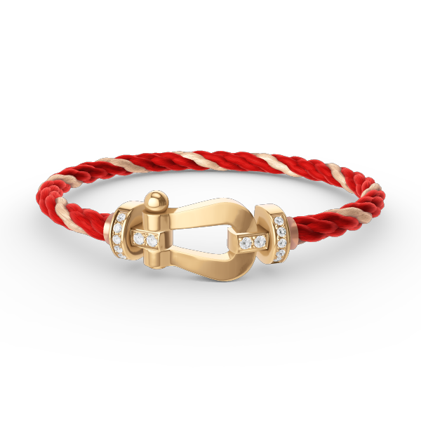 [✨Rose💎]FORCE LARGE HORSESHOE HALF DIAMOND BRACELET GOLD