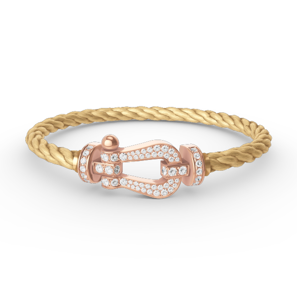 [✨Rose💎]FORCE LARGE HORSESHOE FULL DIAMOND BRACELET ROSE GOLD