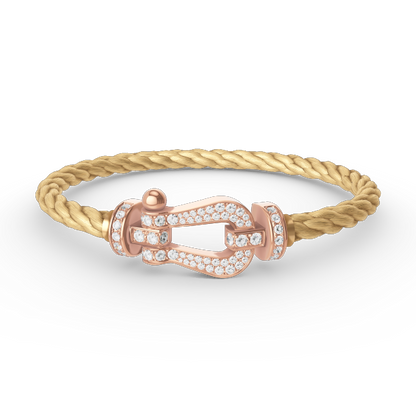 [✨Rose💎]FORCE LARGE HORSESHOE FULL DIAMOND BRACELET ROSE GOLD