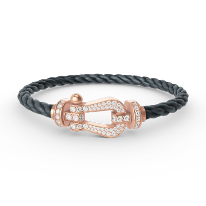[✨Rose💎]FORCE LARGE HORSESHOE FULL DIAMOND BRACELET ROSE GOLD