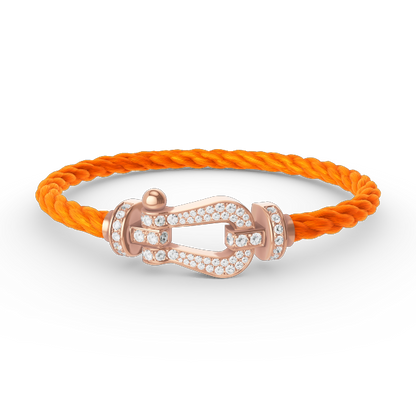 [✨Rose💎]FORCE LARGE HORSESHOE FULL DIAMOND BRACELET ROSE GOLD