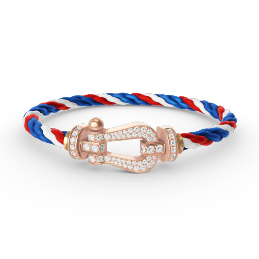 [✨Rose💎]FORCE LARGE HORSESHOE FULL DIAMOND BRACELET ROSE GOLD