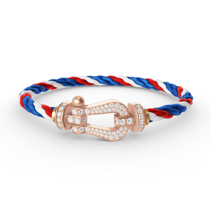 [✨Rose💎]FORCE LARGE HORSESHOE FULL DIAMOND BRACELET ROSE GOLD