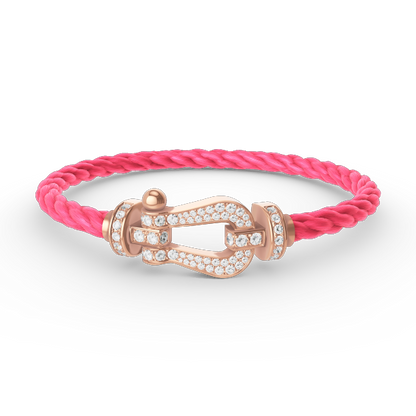 [✨Rose💎]FORCE LARGE HORSESHOE FULL DIAMOND BRACELET ROSE GOLD