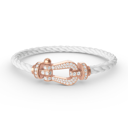 [✨Rose💎]FORCE LARGE HORSESHOE FULL DIAMOND BRACELET ROSE GOLD