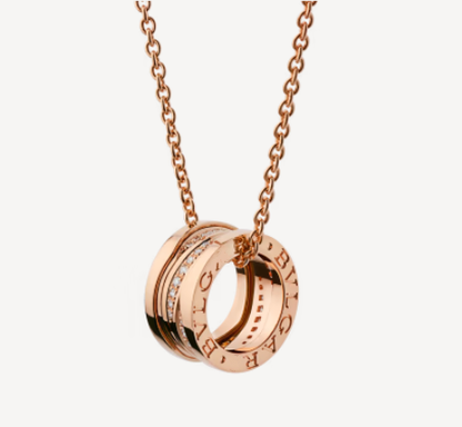 [✨Rose💎]ZERO 1 PINK GOLD DIAMOND NECKLACE