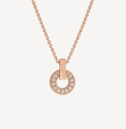 [✨Rose💎]GARI NECKLACE PINK GOLD DIAMOND