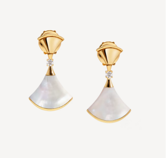 [✨Rose💎]DREAM MOP 1 DIAMOND EARRINGS