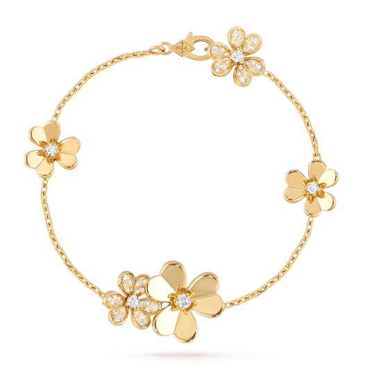[✨Rose💎]FRIVOLE GOLD 5 FLOWERS BRACELET