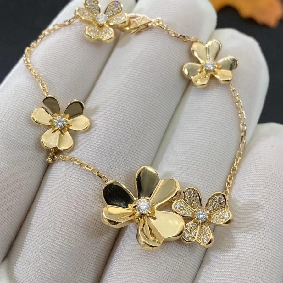 [✨Rose💎]FRIVOLE GOLD 5 FLOWERS BRACELET