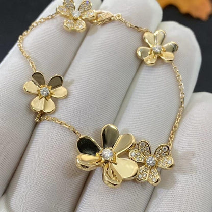 [✨Rose💎]FRIVOLE GOLD 5 FLOWERS BRACELET