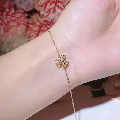 [✨Rose💎]FRIVOLE GOLD FLOWER DIAMOND BRACELET