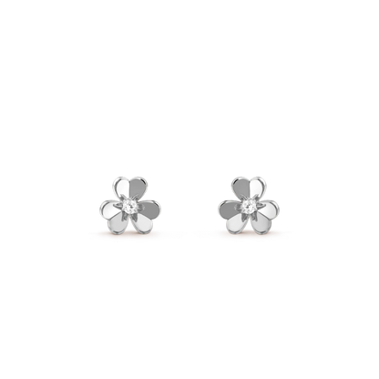 [✨Rose💎]FRIVOLE MINI SILVER FLOWER EARRINGS