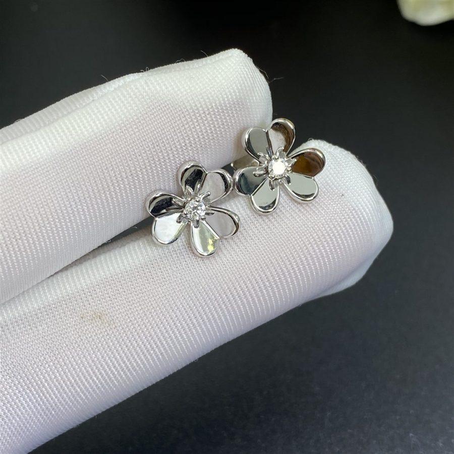 [✨Rose💎]FRIVOLE MINI SILVER FLOWER EARRINGS