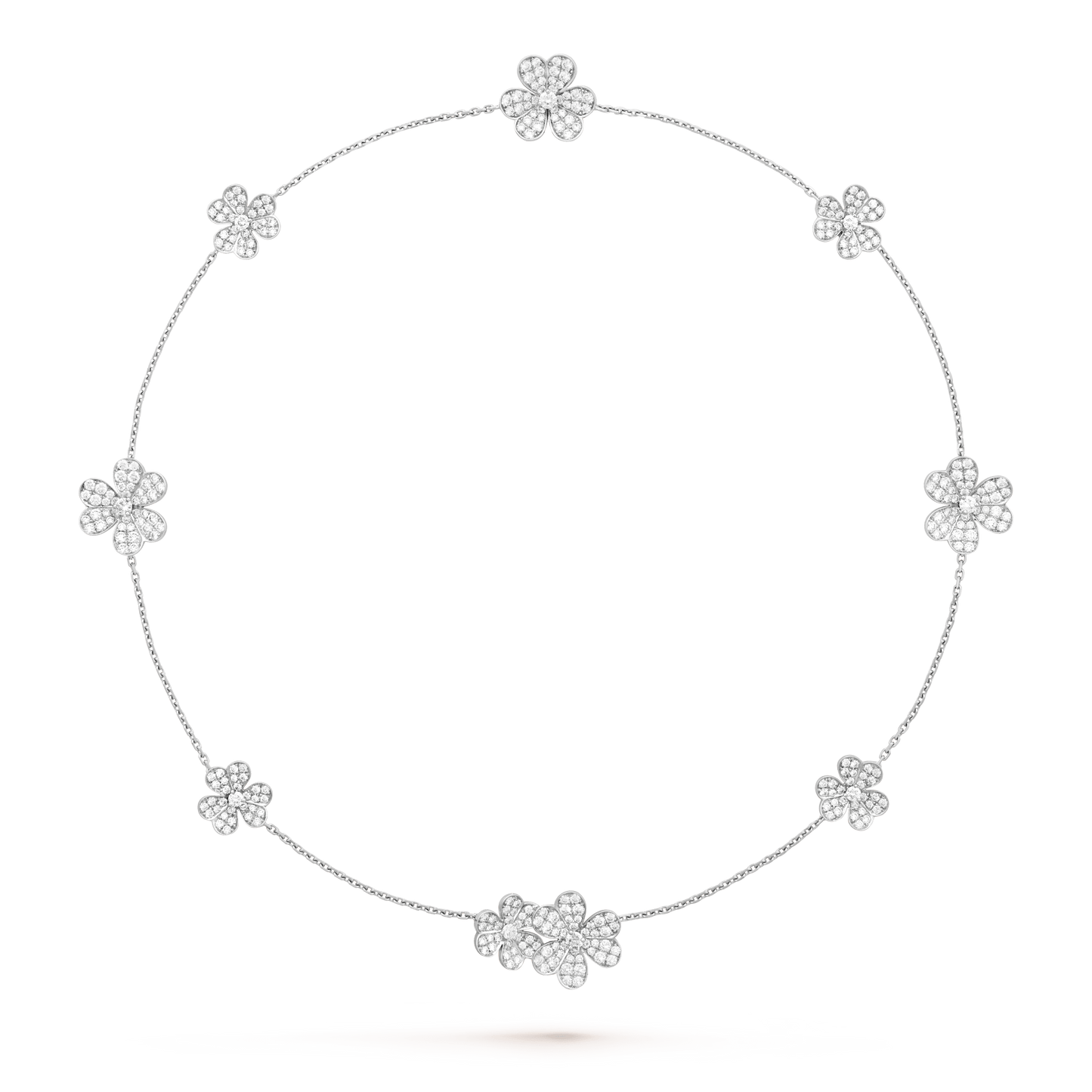 [✨Rose💎]FRIVOLE SILVER 9 FLOWERS NECKLACE
