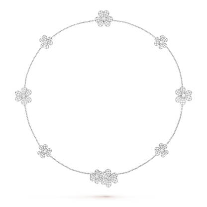 [✨Rose💎]FRIVOLE SILVER 9 FLOWERS NECKLACE