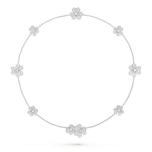 [✨Rose💎]FRIVOLE SILVER 9 FLOWERS NECKLACE