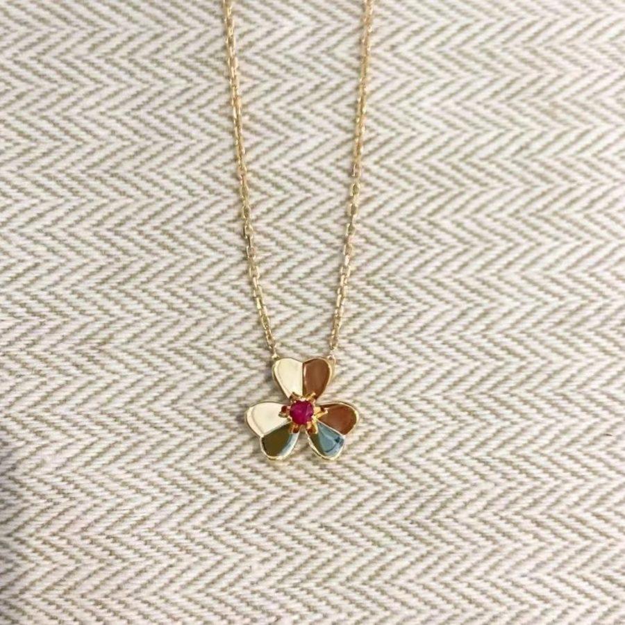 [✨Rose💎]FRIVOLE GOLD FLOWER NECKLACE
