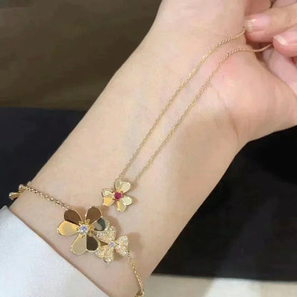[✨Rose💎]FRIVOLE GOLD FLOWER NECKLACE