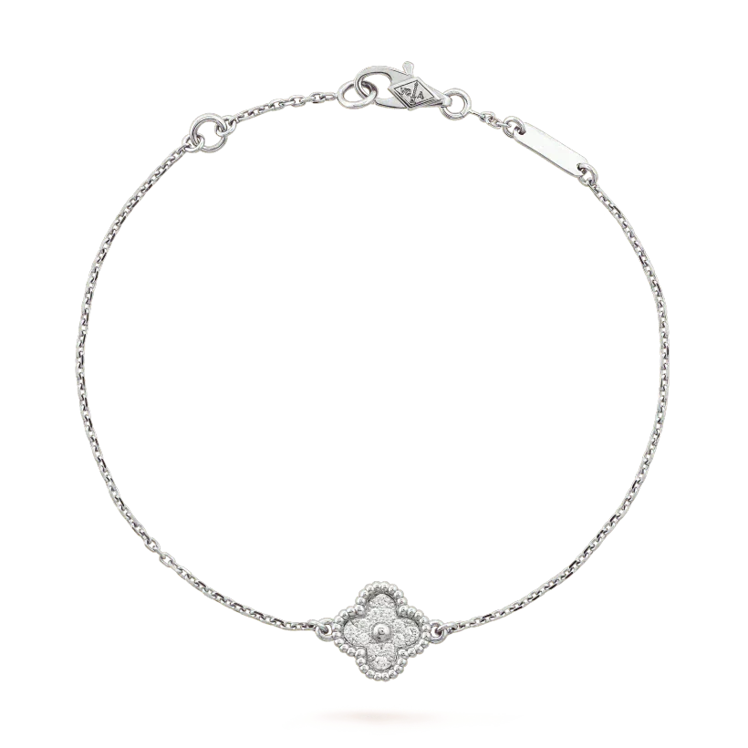 [✨Rose💎]CLOVER  SINGLE FLOWER BRACELET SILVER