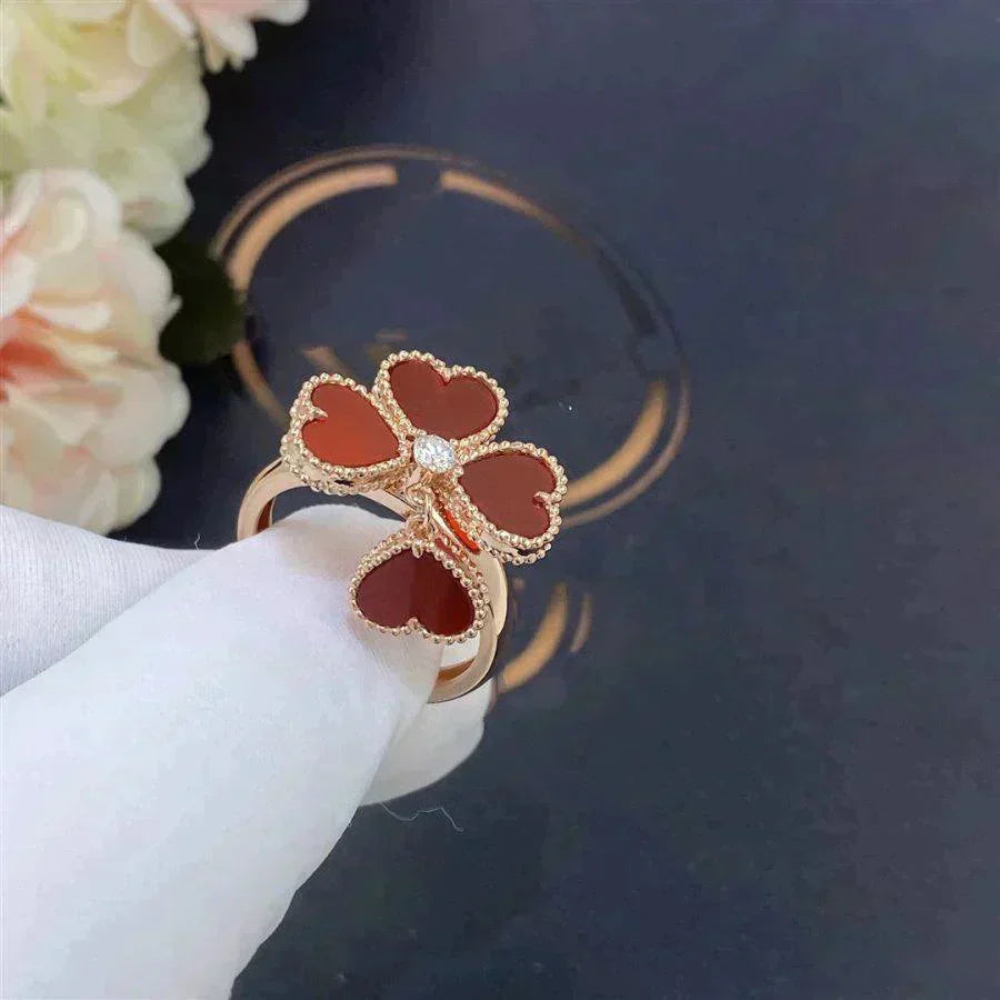 [✨Rose💎]SWEET CLOVER CARNELIAN RING