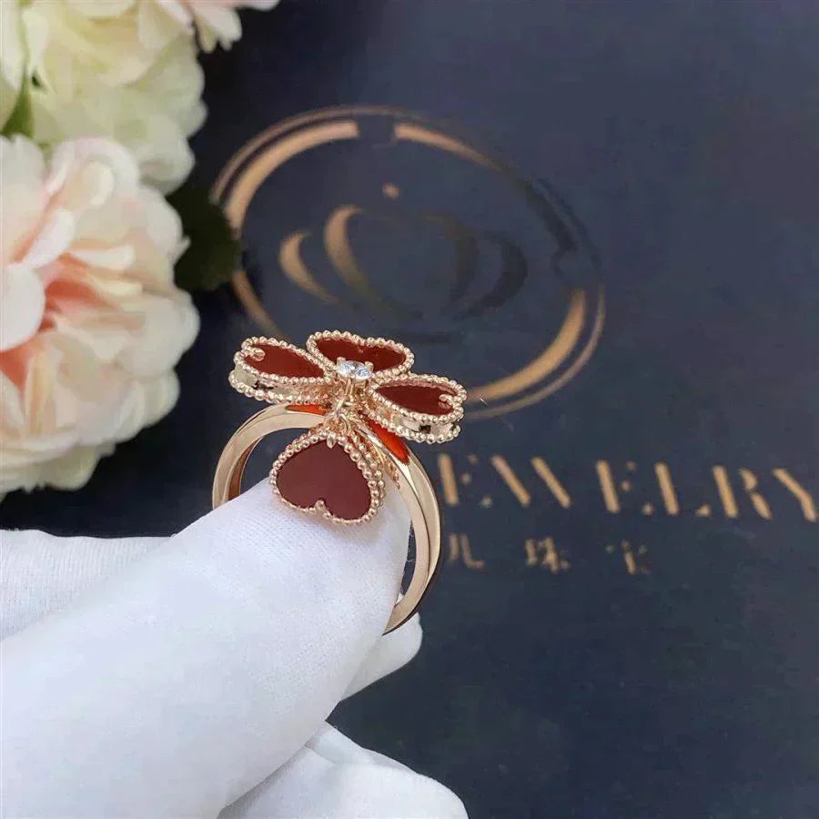 [✨Rose💎]SWEET CLOVER CARNELIAN RING