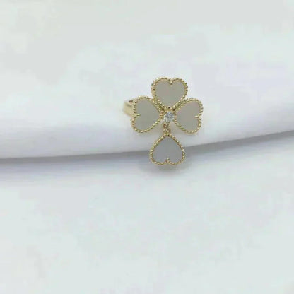 [✨Rose💎]SWEET CLOVER WHITE MOP RING